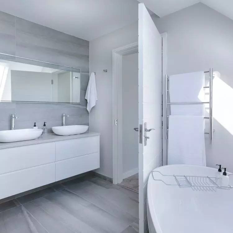  The slants in the bathroom are a very good place to install a bathtub.