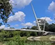 Pedestrian and bicycle bridge in Owińskach near Poznań, design: Atelier Paweł Byrski