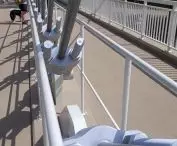 Pedestrian and bicycle bridge in Owińskach near Poznań, design: Atelier Paweł Byrski