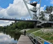 Pedestrian and bicycle bridge in Owińskach near Poznań, design: Atelier Paweł Byrski