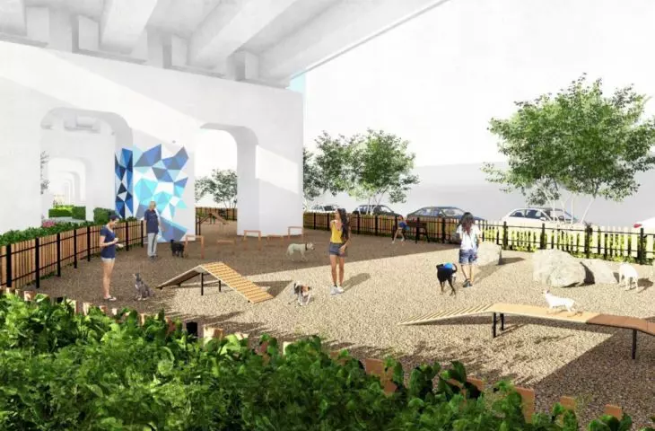 Under the flyovers you will find a dog park