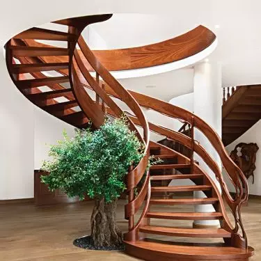 Spiral and reverse spiral staircases take up the least amount of space, but it is worth considering the convenience of use and adjusting the dimensions of the steps to suit individual needs.