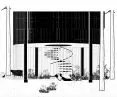 The cabin is placed between trees on four steel columns