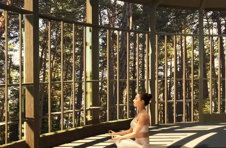 The last level is the yoga space 