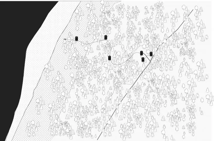 Distribution of cabins in the Latvian forest