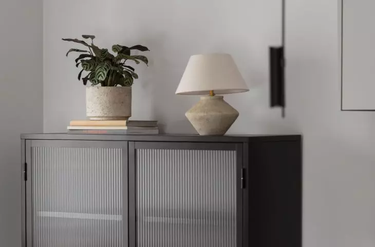 A display case is the perfect place to store tableware