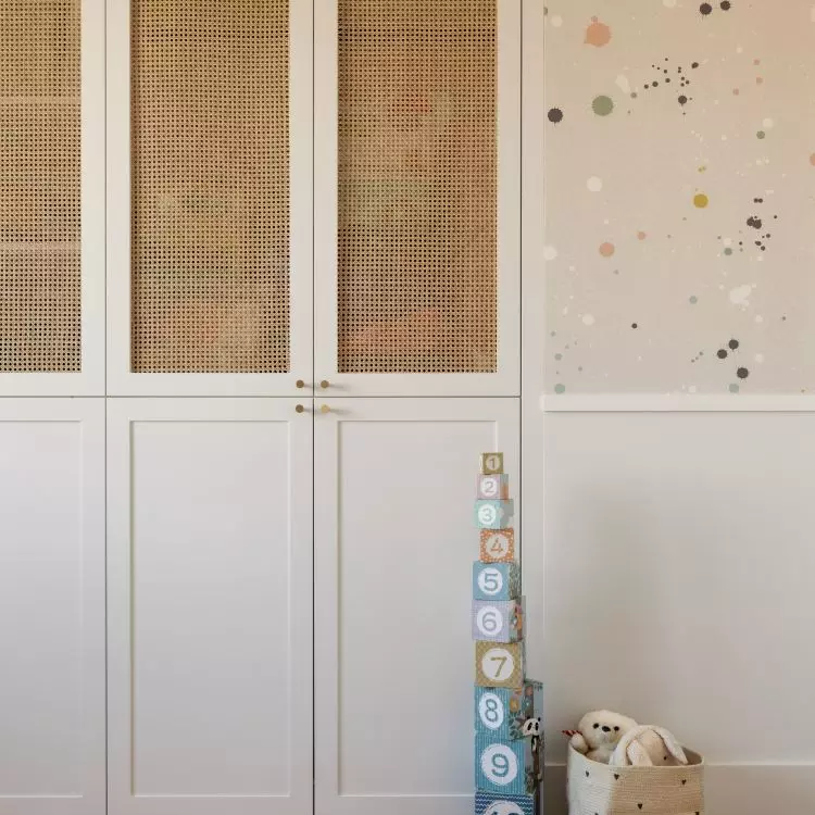 The rattan closet was specially designed by female architects