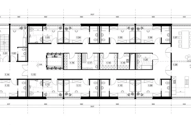 1st floor plan of the infill