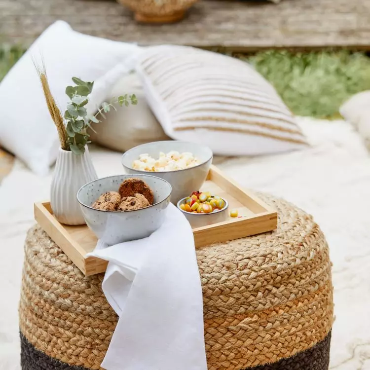 Some poufs will even work well as a table