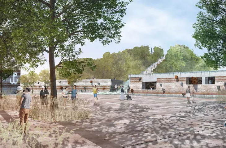 Visualization of the park and pavilion