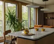 Fluted kitchen island