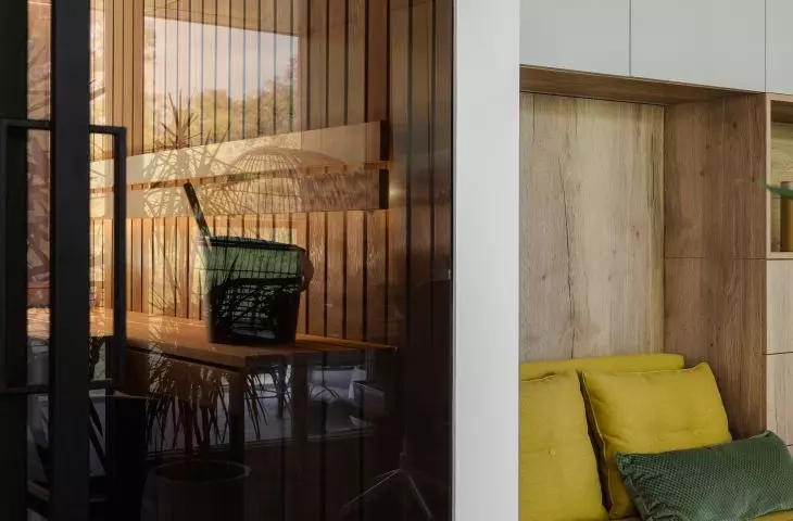 The apartment has a sauna