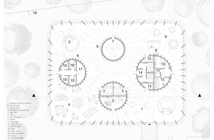 Hospice for Children in Szczecin, first floor plan