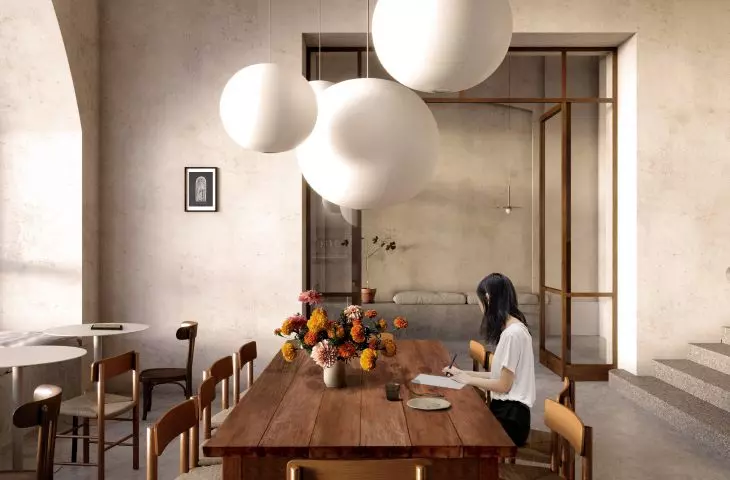 NOMAD to projekt miejsca łączącego funkcje restauracji i przestrzeni coworkingowej