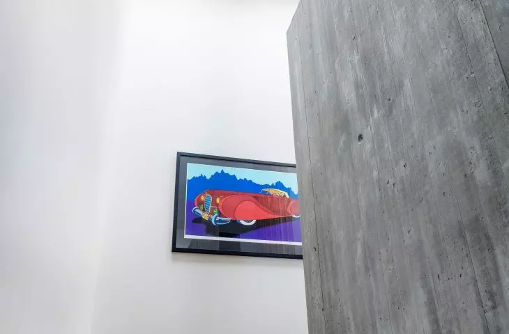 Natural lighting comes in through skylights