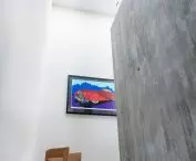 Natural lighting comes in through skylights