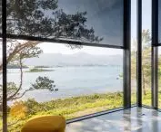 House in Norway, panoramic view of the fjords