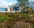 The house was built on a natural hill