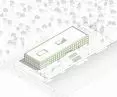 Art high school in Port of Prague, axonometry