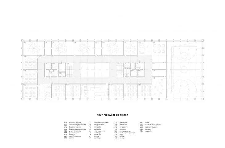 High school of fine arts, 1st floor plan