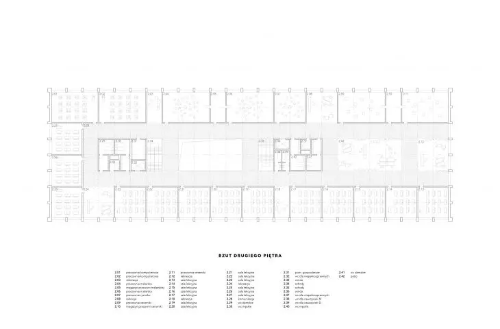 High school of fine arts, 2nd floor plan