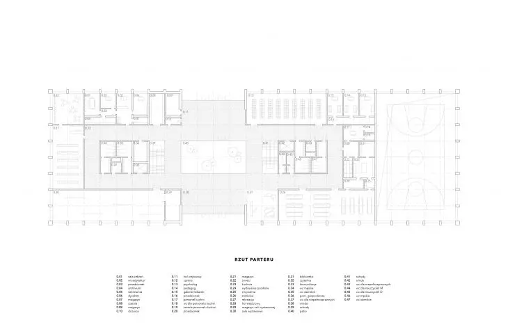 Art high school, first floor plan