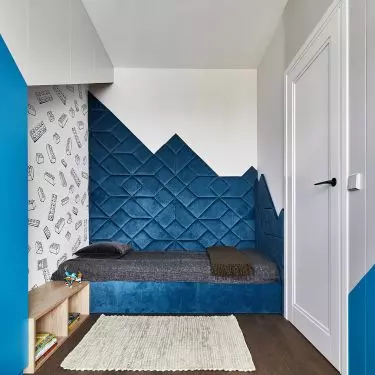 The second room is dominated by the color blue