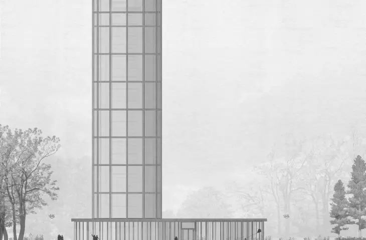 tower, long elevation