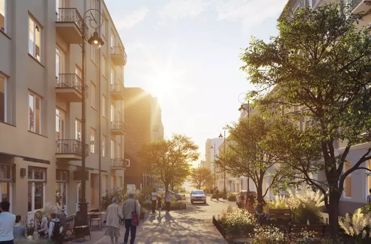 Woonerf in Warsaw's Praga district designed by architects from WXCA studio