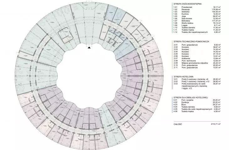 Functional layout of the hotel