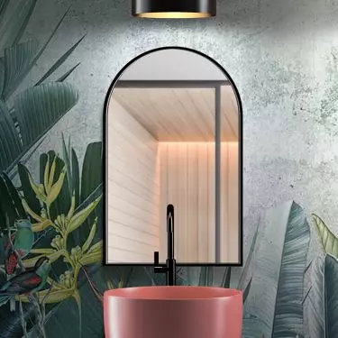 The mirror should be hung roughly at a height of 150-160 cm from the floor