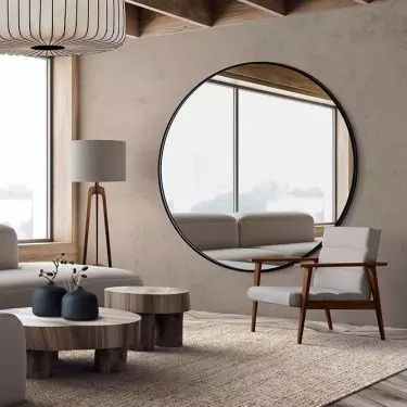 A mirror in the living room will help create a bright and cozy interior