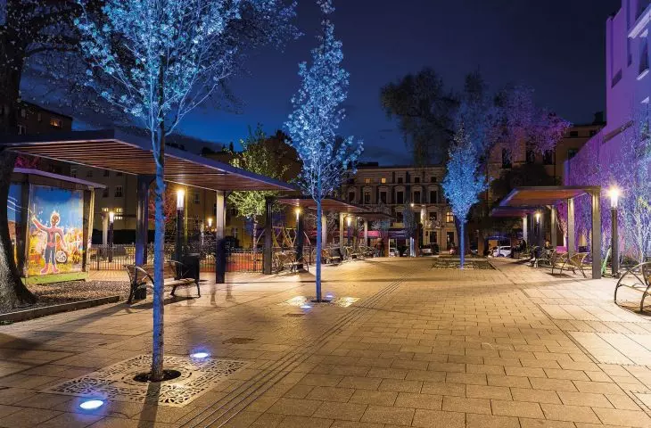 here was once a wild parking lot, and today a model urban space