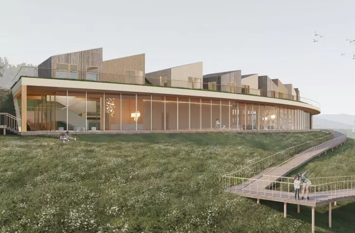 A ramp leads to the hospice