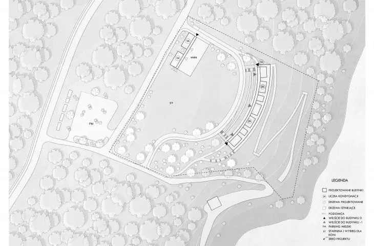 Hospicjum nad Soliną, plan zagospodarowania terenu