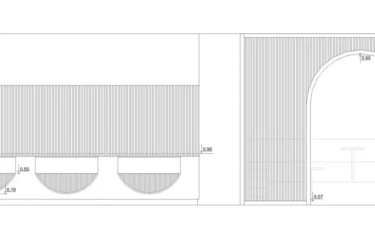 Post-pandemic coworking space in Szczecin, Layout A-A