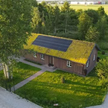 The roof of the building is covered with sedum