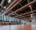 The large hall can be divided into three training fields