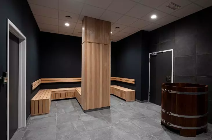 Interior of the sauna 