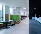 Also, the rest and study space has color accents of the AGH emblem