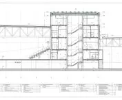 AGH multipurpose sports hall, cross-section