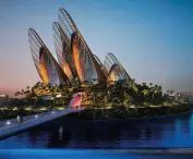 Visualization of the Sheikh Zayed National Museum on Saadiyat Island in Abu Dhabi designed by Foster + Partners.