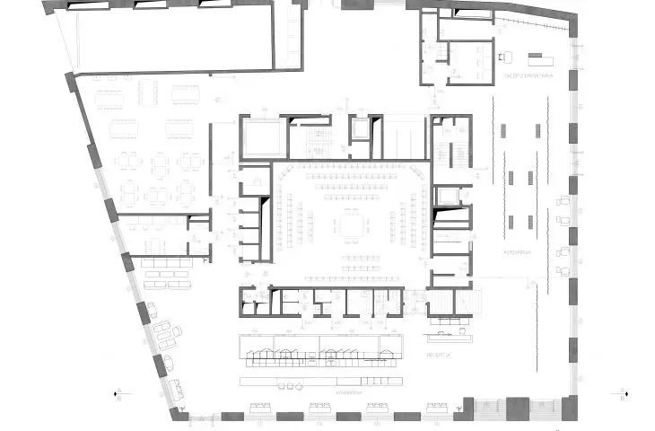 Arrangement of the first floor of the Princes Lubomirski Museum, projection