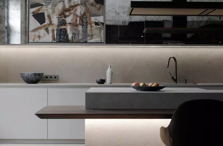 The focal point of the kitchen is the island