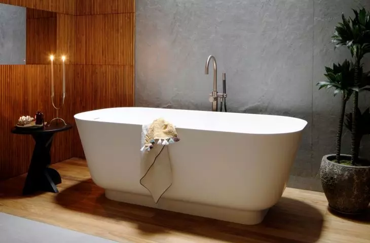 The interior uses a lot of natural materials