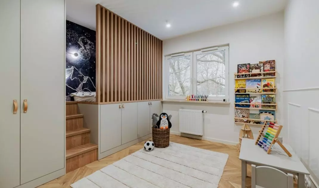 The laths are great for separating zones in a room