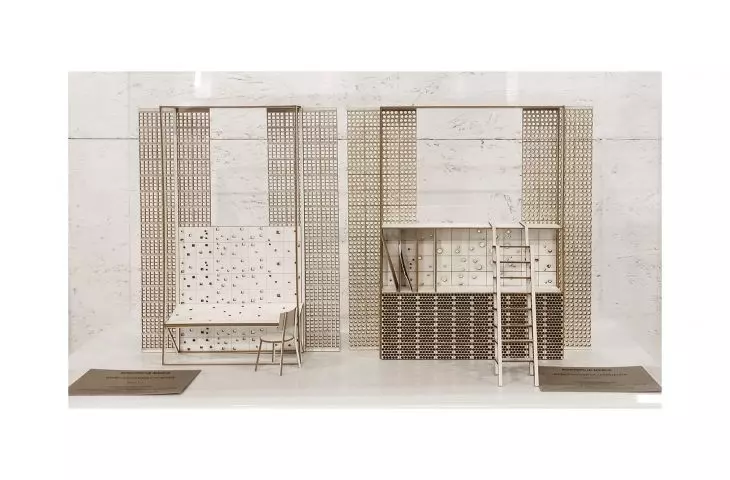 Handmade mock-ups showing designed furniture