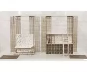 Handmade mock-ups showing designed furniture