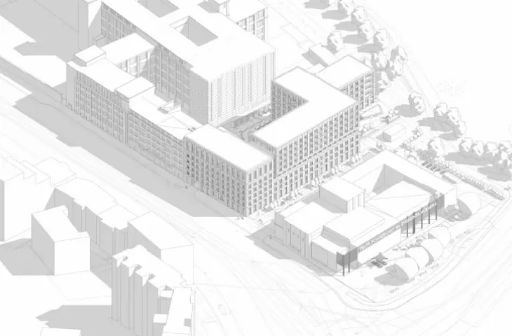 View of the development of the area