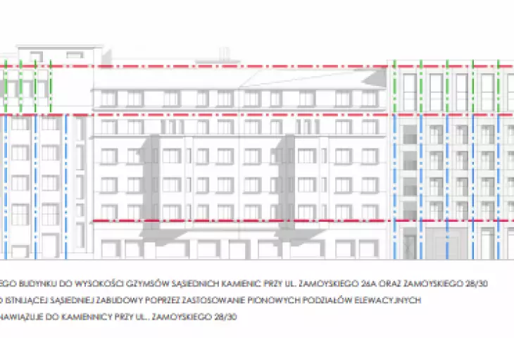 References to the height of neighboring buildings in the project